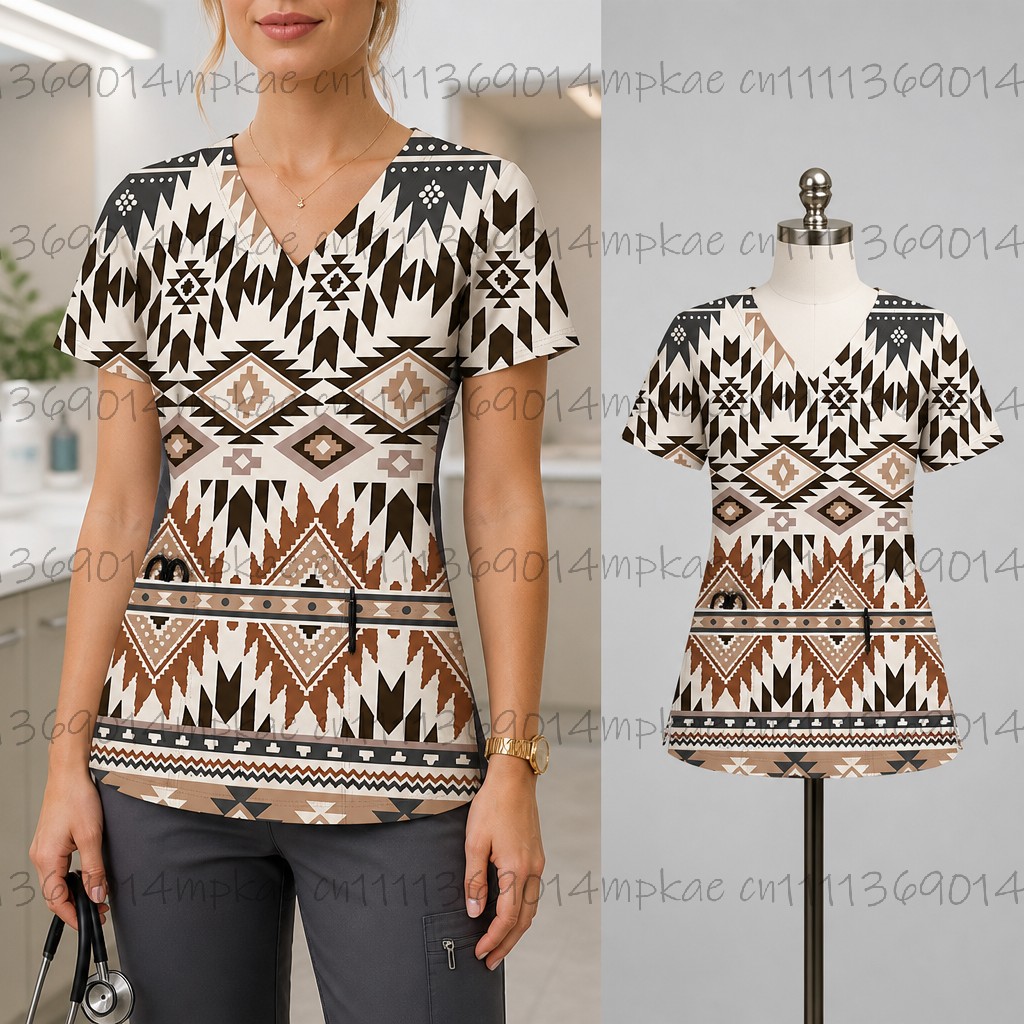 Medical Lab Uniform - Nuova T-shirt da donna scollata a